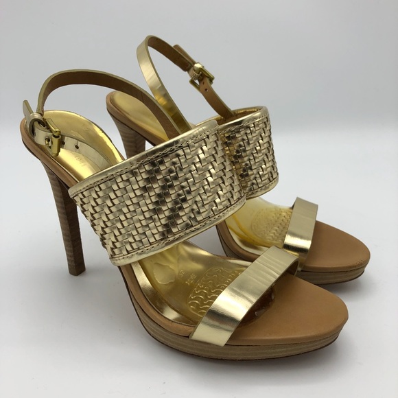 Coach Gold Metallic Steffi Platform Sandals - Picture 1 of 8